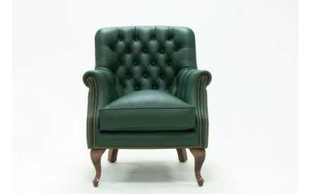 Sillón Confidente Despacho Clásico en Piel Natural, Modelo CONFIDENTE