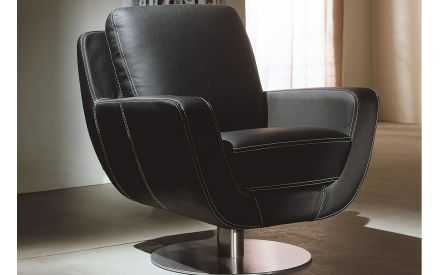 Sillón Giratorio Moderno en Piel Natural - Modelo JOHAN JULIOS