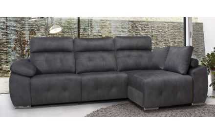 Sofá Chaise Longue Relax Moderna Piel Natural y Arcón Modelo CRUCERO