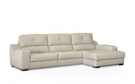 CHAISELONGUE PIEL NATURALA BLANCO MODELO TABURETE
