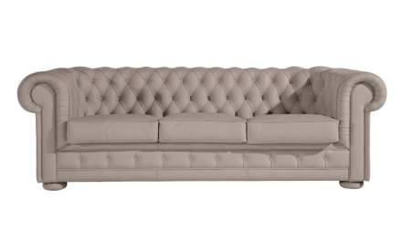 SOFA CHESTERFIELD PIEL ORIGINAL COLORES LISOS MODELO GRAN DUQUE.
